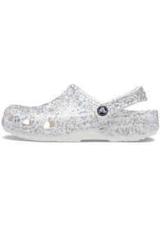 Crocs Unisex Classic Sparkly Clog Metallic and Glitter Shoes White/Silver Numeric_12 US Men
