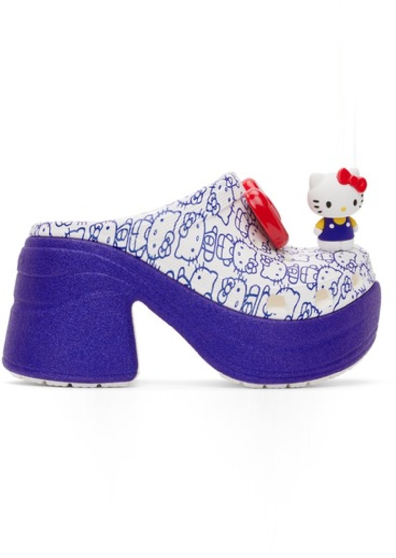 Crocs White & Blue Hello Kitty Siren Heels