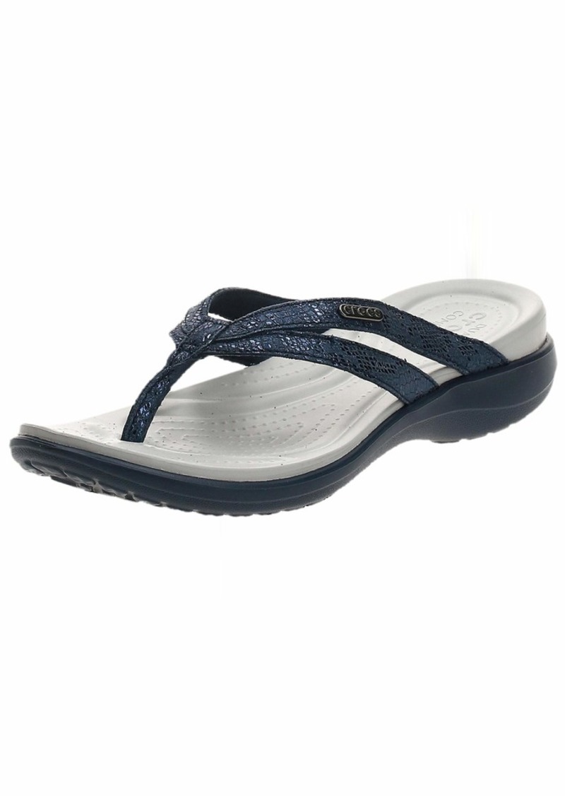 crocs capri strappy flip navy