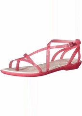 crocs Women's Isabella Gladiator Sandal W Flat paradise pink/oyster  M US
