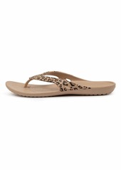 Crocs Women's Kadee II Leopard Flip Flop|Casual Summer Sandal|Beach Shoe Gold  M US