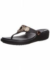 Crocs Women's Sanrah Diamante Wedge Flip Flop   M US