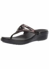 Crocs Women's Sanrah Metallic Strap Wedge Sandal   M US