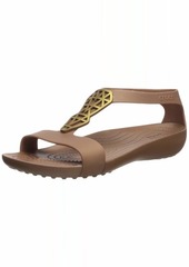 Crocs Women's Serena Embellish Sandal Flat bronze/bronze  M US