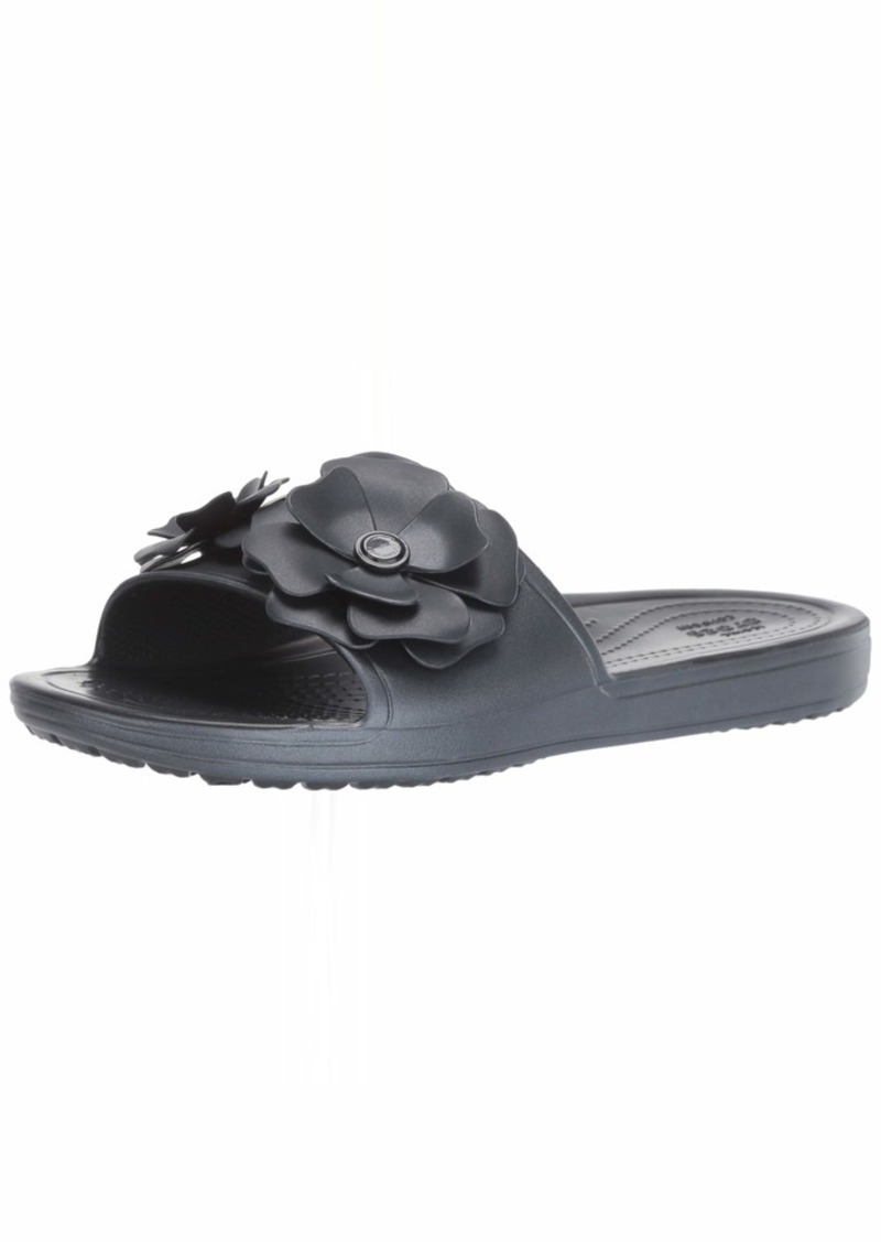 women's crocs sloane metallic blooms slide