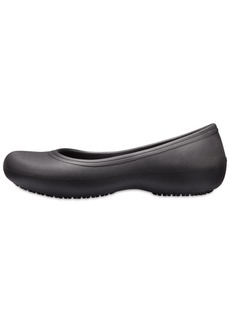 Crocs Women's At Work Ballet Flats| Slip Resistant Shoes Black  Women