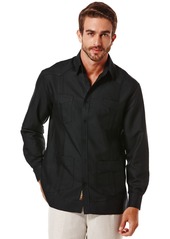 Cubavera Men's 100% Linen Long Sleeve 4 Pocket Guayabera Shirt - Jet Black
