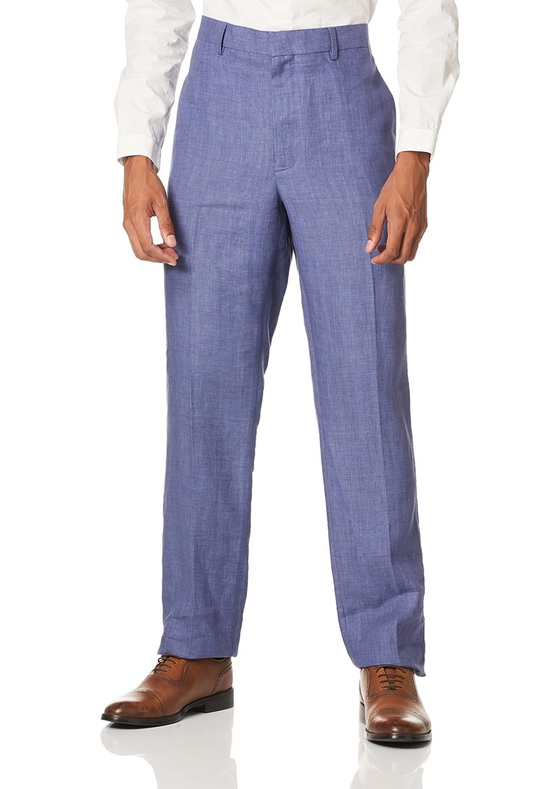 Cubavera Men's Delave 100% Linen Pant Flat Front Lightweight Fabric Relaxed Summer Pants For Men