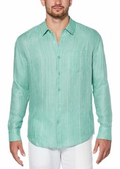 Cubavera Men's 100% Linen Textured Long Sleeve Shirt  XX Large