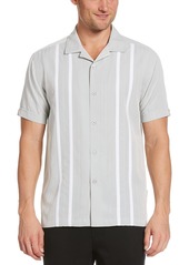Cubavera Men's Ecoselect Contrast Panel Short Sleeve Button-Down Shirt