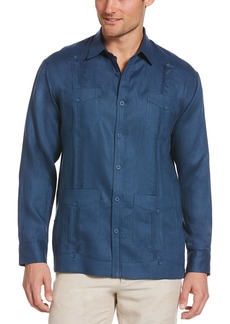 Cubavera Men's 100% Linen Four-Pocket Long Sleeve Button Down Guayabera Shirt (Size Small-5X