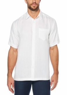 Cubavera Men's Chest Pocket Solid Short Sleeve Woven Shirt