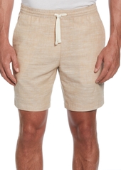 "Cubavera Men's Cross-Dyed Slub Drawstring 8"" Shorts - Ashleigh Blue"