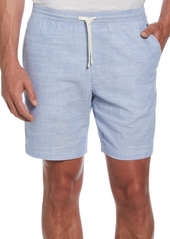 "Cubavera Men's Cross-Dyed Slub Drawstring 8"" Shorts - Ashleigh Blue"