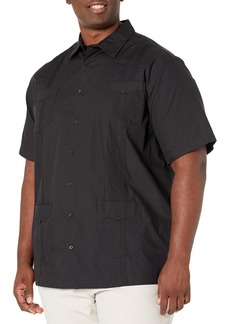 Cubavera Men's Four Pocket Short Sleeve Button-Down Guayabera Shirt