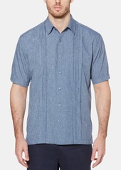 Cubavera Men's Geo Embroidered Panel Chambray Shirt - Dress Blue