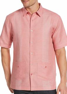 Cubavera Men's Linen-Blend Yarn Dye Stripe Short Sleeve Button-Down Guaybera Shirt