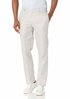 Cubavera Men's Linen Y/D Herringbone Flat Front Pant