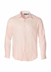 Cubavera mens Long Sleeve 100% Linen Essential With Pintuck Detail Button Down Shirt   US