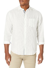 Cubavera Men's Long Sleeve 100% Linen Pickstitch Shirt
