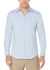 Cubavera Men's Long Sleeve Linen-Blend Pleated-Front Button-Down Shirt