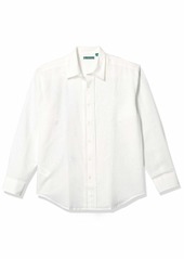 Cubavera Men's Long Sleeve Linen-Blend Shirt with Tuxedo Front