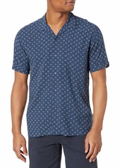 Cubavera Men's Short Sleeve 100% Viscose Geometric Print Shirt