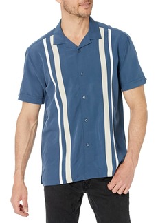Cubavera Men's Short Sleeve Camp V/T Tri-Color Panel Shirt  X Large