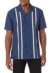 Cubavera Men's Short Sleeve V/T Panels Shirt  X Large