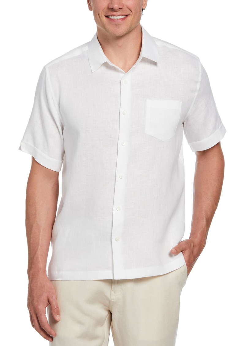 Cubavera Men's Travel Select Linen-Blend One Pocket Shirt  X Large