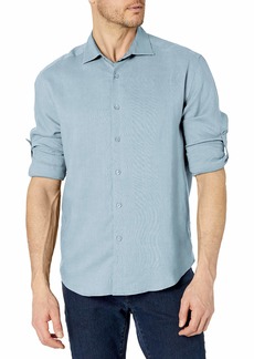 Cubavera Men's Men's Travelselect™ Linen-Blend Long Sleeve Button-Down Shirt Classic Fit Wrinkle Resistant