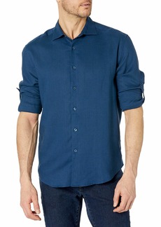 Cubavera Men's Men's Travelselect™ Linen-Blend Long Sleeve Button-Down Shirt Classic Fit Wrinkle Resistant