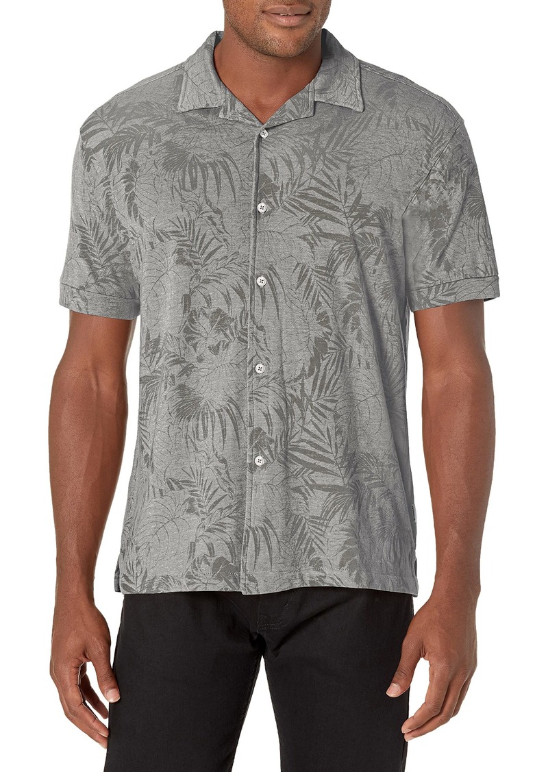 Cubavera Men's Tropical Print Short Sleeve Button-Down Camp Collar Shirt