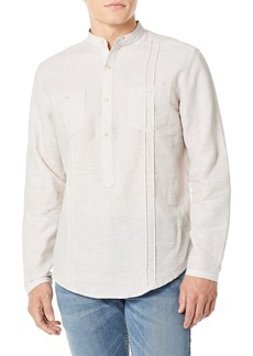 Cubavera mens Two-pocket Pintuck Long Sleeve Popover Guayabera Shirt   US