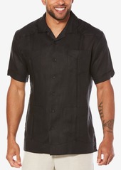 Cubavera Men's 100% Linen Short Sleeve 4 Pocket Guayabera Shirt - Jet Black