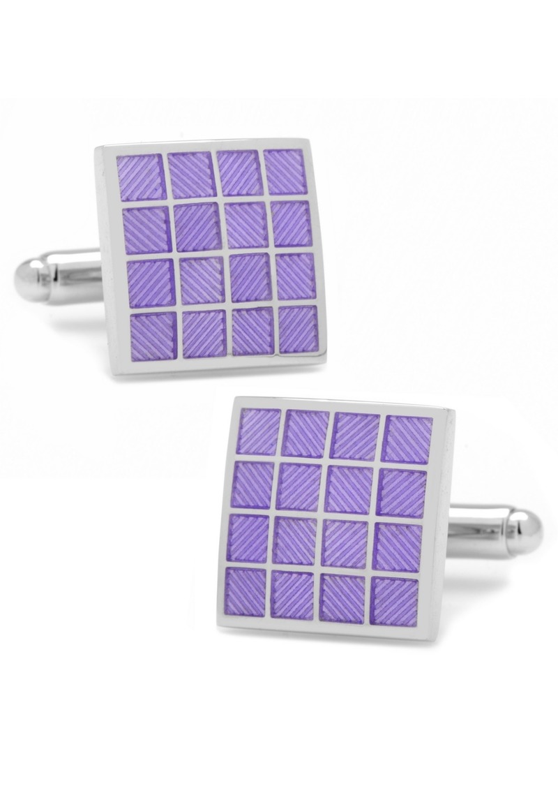 Cufflinks Inc. Checker Square Cufflinks - Purple