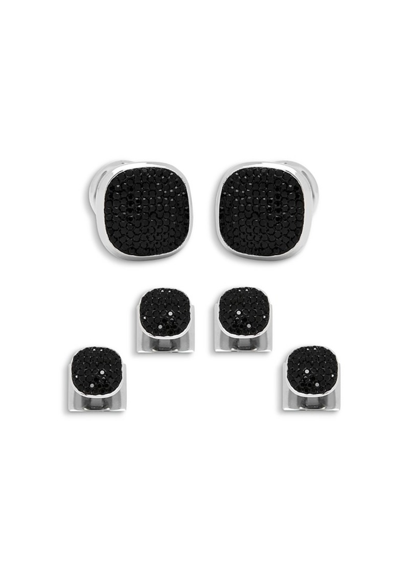 Cufflinks Inc. Cufflinks Inc Black Pave Crystal Stud & Cufflink Set