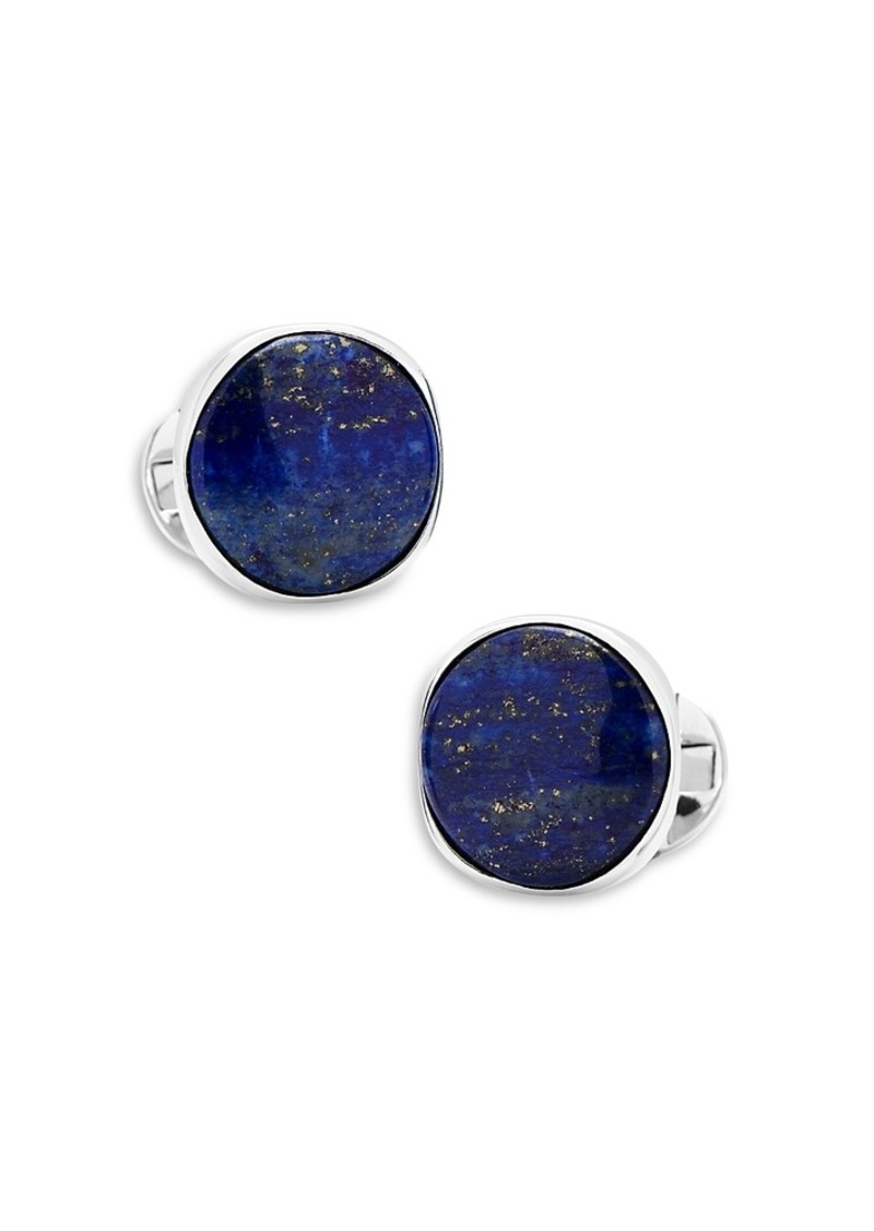 Cufflinks Inc. Cufflinks Inc Classic Sterling Silver & Lapis Round Formal Cufflinks