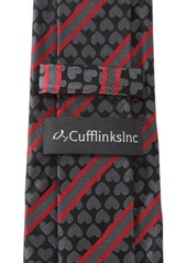 Cufflinks Inc. Men's Heart Striped Tie - Black, Red