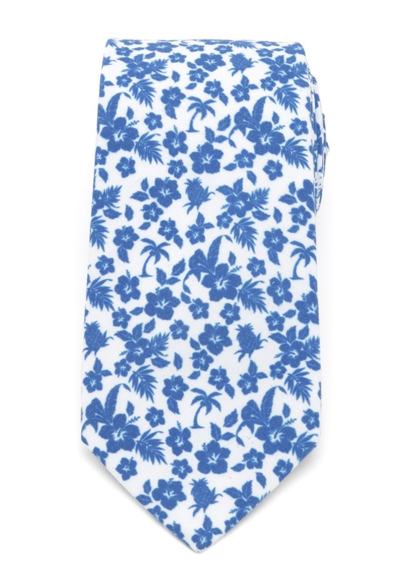 Cufflinks Inc. Men's Tropical Blue Tie - White