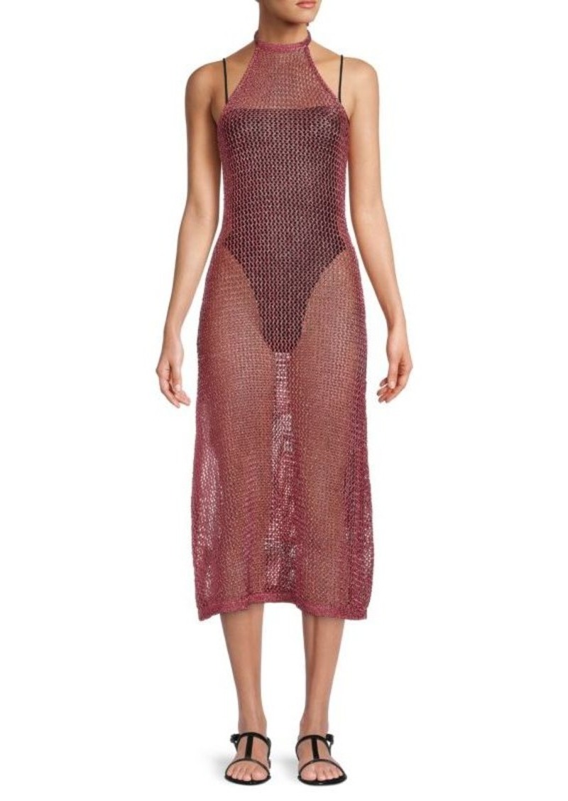 Cult Gaia Aili Knit Crochet Midi Coverup Dress