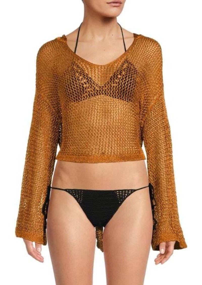 Cult Gaia Catherine Knit Crochet Coverup Top