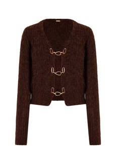 Cult Gaia - Adel Wool-Blend Cardigan - Brown - L - Moda Operandi