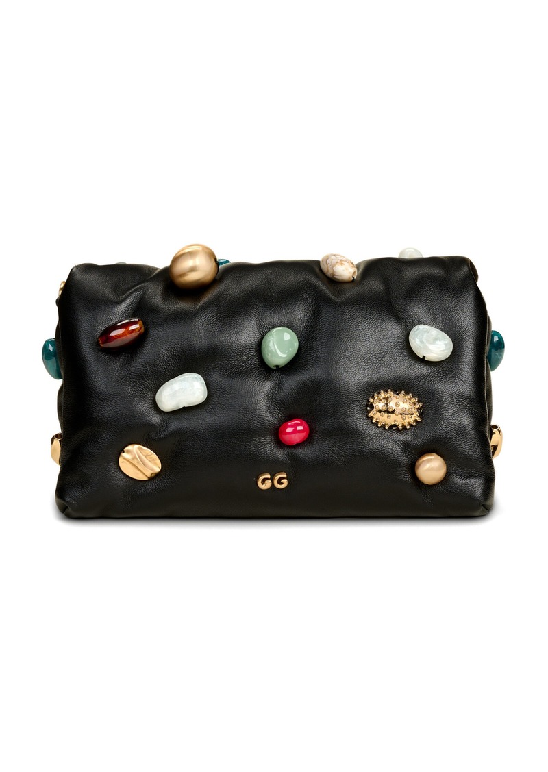 Cult Gaia - Amalia Embellished Leather Clutch - Black - OS - Moda Operandi