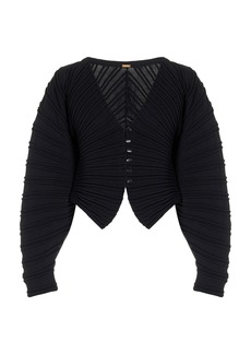 Cult Gaia - Blair Cropped Knitted Cardigan - Black - S - Moda Operandi