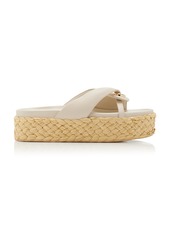 Cult Gaia - Blythe Leather Platform Sandals - White - IT 40 - Moda Operandi