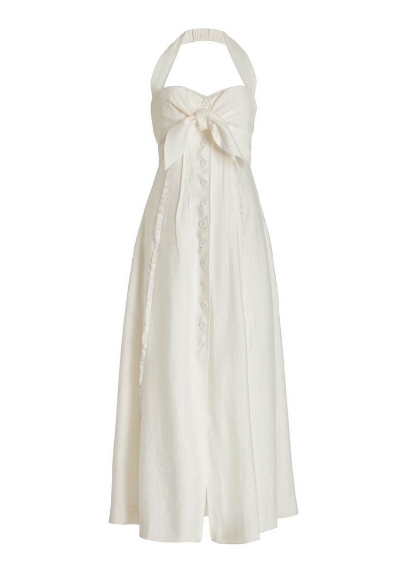 Cult Gaia - Brylie Tie-Detailed Tencel Midi Dress - White - L - Moda Operandi