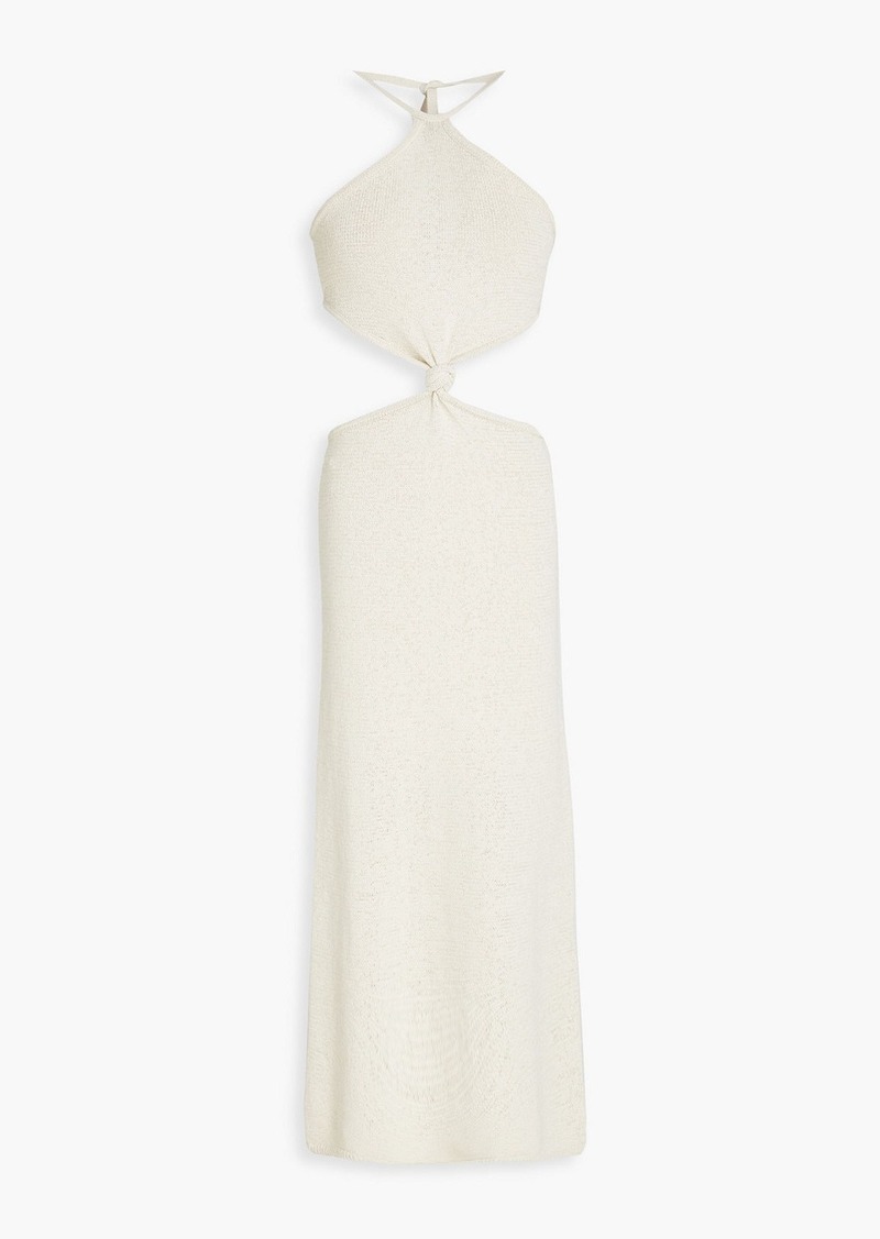 Cult Gaia - Cameron cutout cotton-blend halterneck midi dress - White - XL