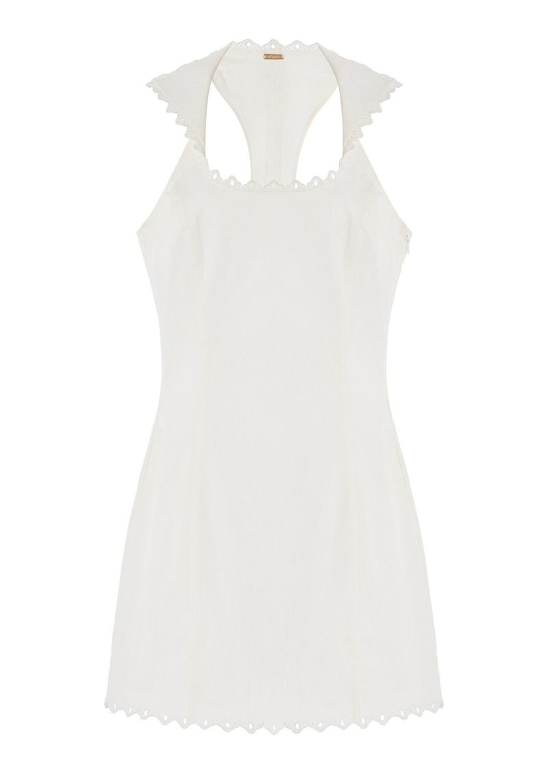 Cult Gaia - Carey Embroidered Cotton Mini Dress - White - US 6 - Moda Operandi