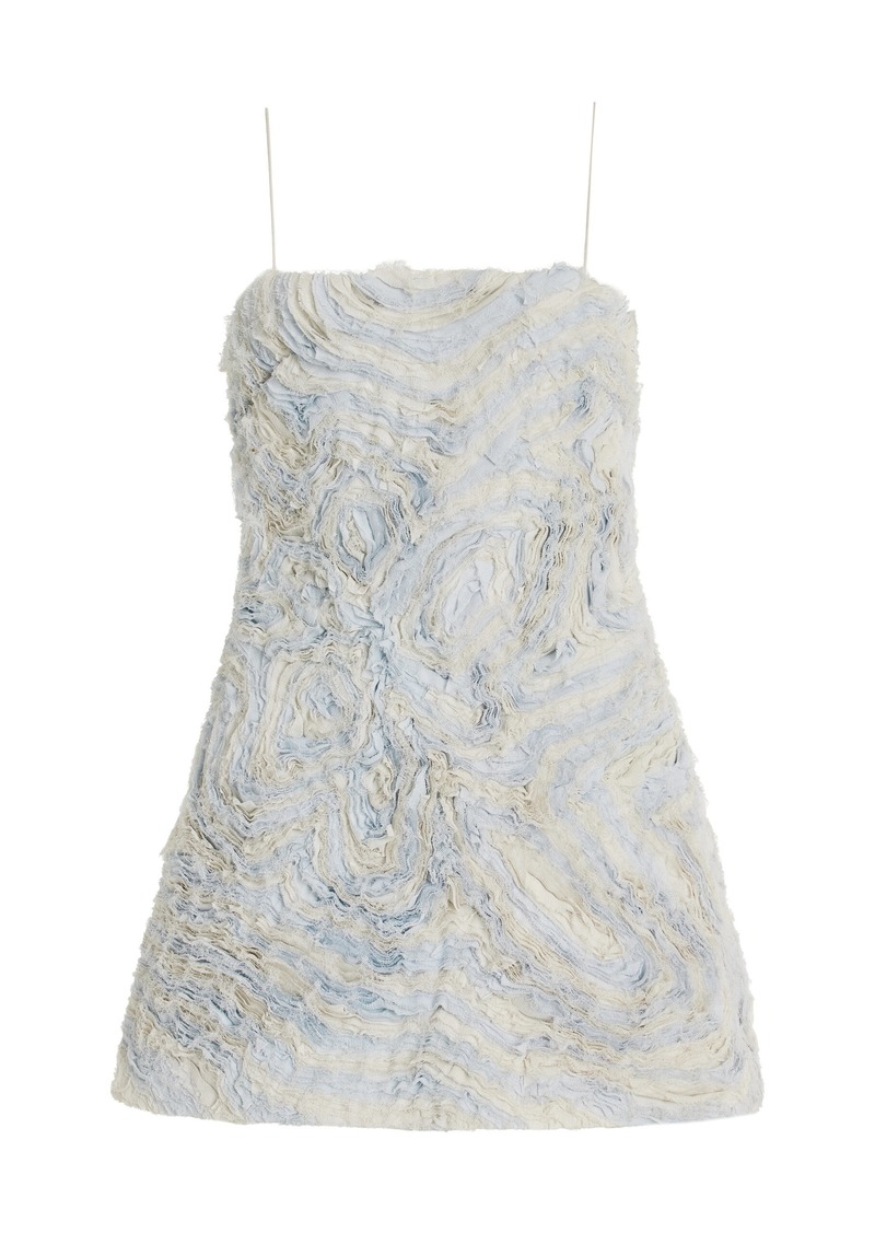 Cult Gaia - Charli Crinkled Chiffon Mini Dress - Blue - US 2 - Moda Operandi